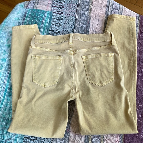 J Brand Jeans Butter Yellow Mid-Rise Cropped Skinny “Litho” Denim Jeans Size 27 - Picture 5 of 9